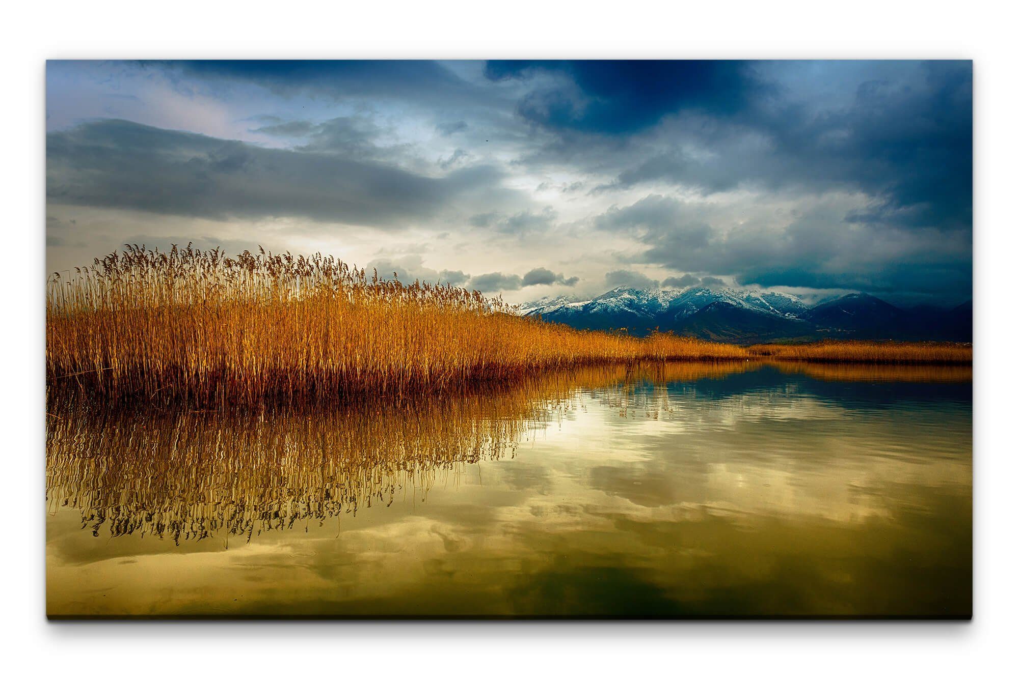 Leinwandbild Bilder XXL Ufer am See Wandbild auf Leinwand