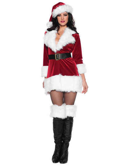 Underwraps Kostüm Santa Babe Kostüm, Heißer Advent: kurzes Santa Claus Kostüm für Frauen