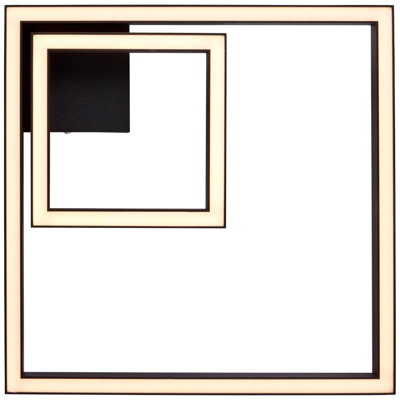Brilliant Deckenleuchten Quon, Warmweiß, Lampe, Quon LED Wand- und Deckenleuchte 40x40cm schwarz, Metall/Kunsts