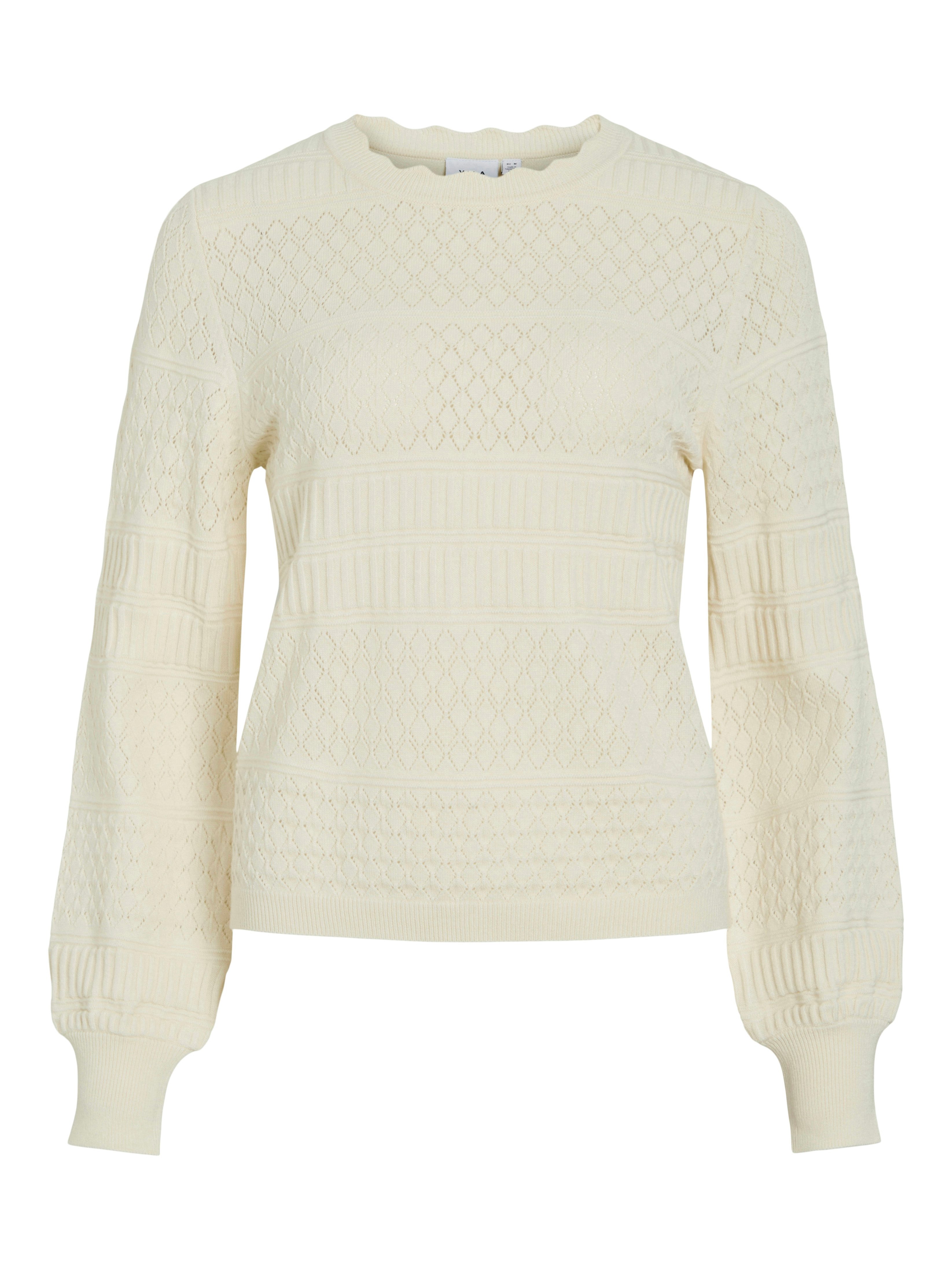 Strickpullover VIMILOS L/S O-NECK POINTELLE TOP - NOOS