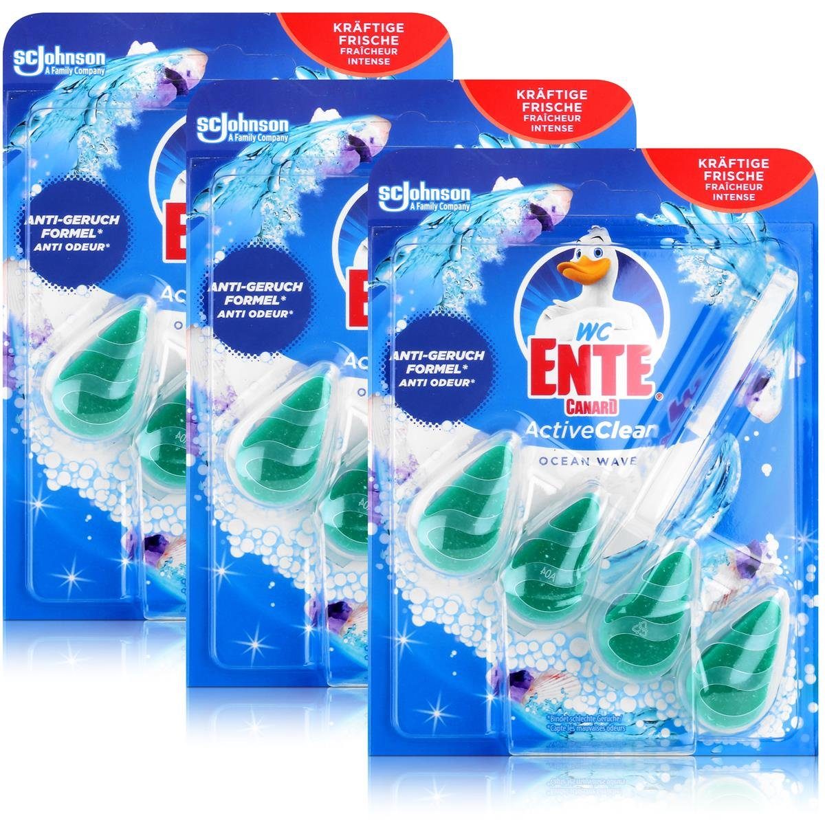 WC Ente ActiveClean Einhänger Ocean Wave 38,6g WC-Frische (3er Pack) WC-Reiniger
