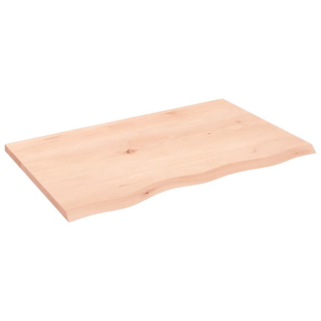 furnicato Tischplatte 80x50x2 cm Massivholz Eiche Unbehandelt