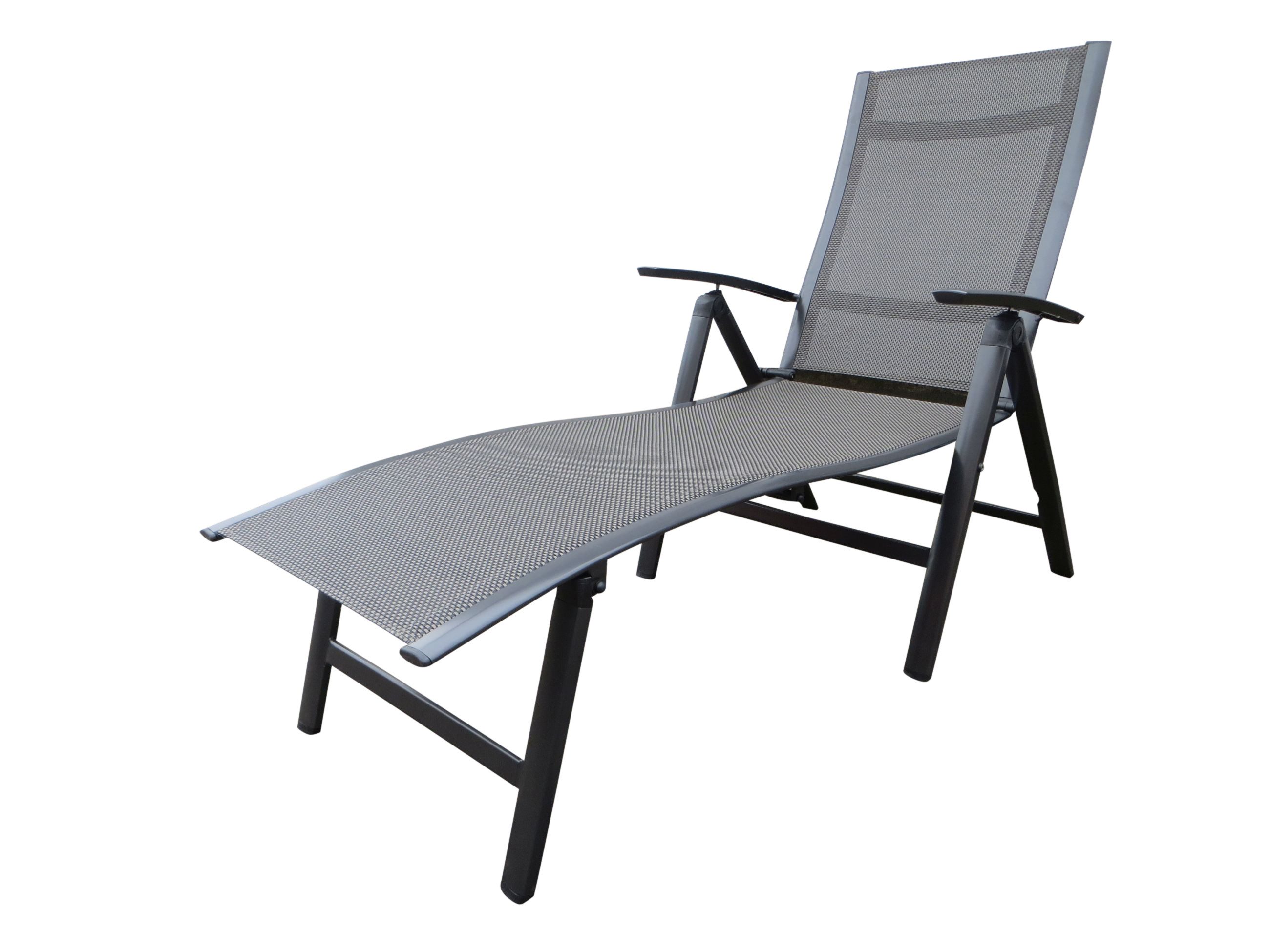 MANDALIKA Garden Gartenliege Nox anthrazit mixed taupe, 1 Liege, 1 St., 1-tlg., klappbar wetterfest 120 kg Tragkraft