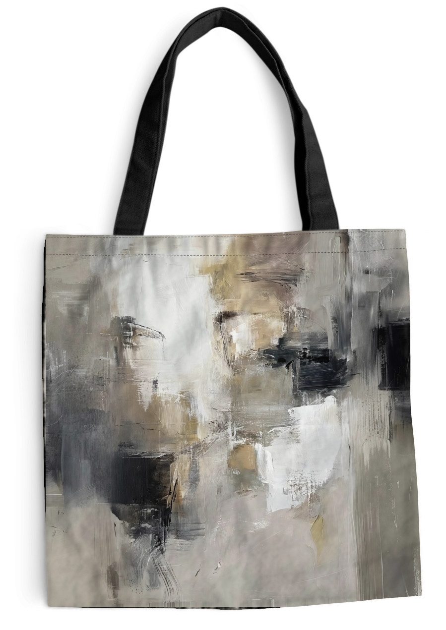 MuchoWow Shopper Farbpalette - Pinselstriche - Beige - Neblig, Handtasche, Damen und Herren, Schultertasche, Umhängetasche, Tote Bag