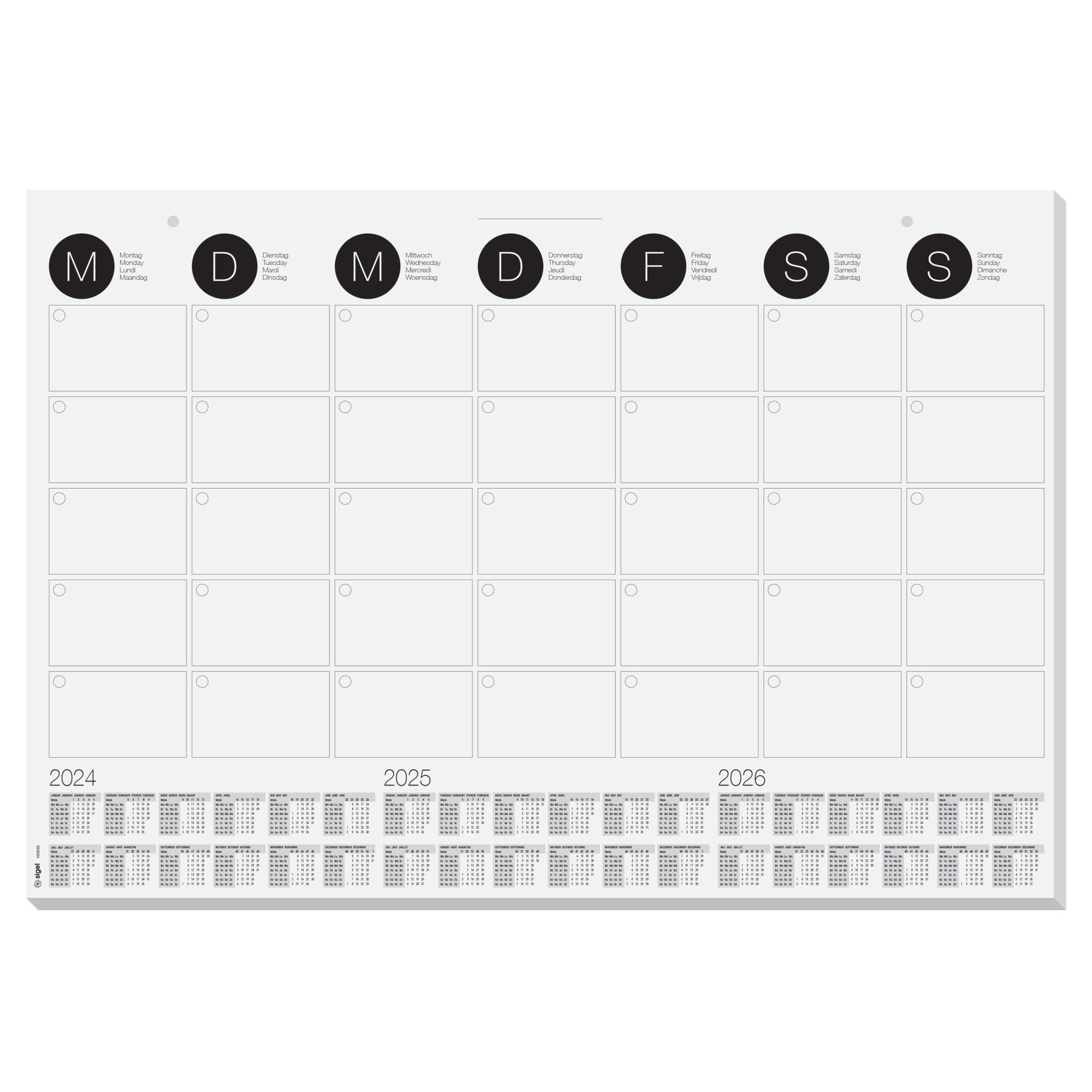 Sigel Schreibtischunterlage SIGEL HO550 Papier-Schreibunterlage, Wandkalender - Monatsplan - Nein