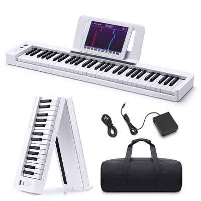 Donner Home-Keyboard Keyboard Klavier faltbare elektrische Tastatur Klavier 61 Tasten DP-06 (Musikrest,Klaviertasche,Klavierpedal), ideal fur Piano-Einsteiger,tragbar,Faltbar