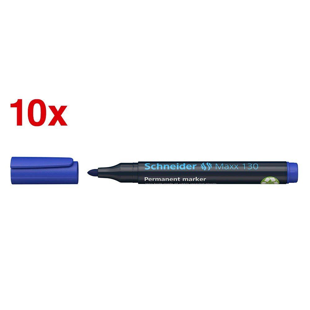 Schneider Kugelschreiber Schneider SN113003 10x Maxx 130 Permanentmarker blau 1,0 - 3,0 mm | Marker