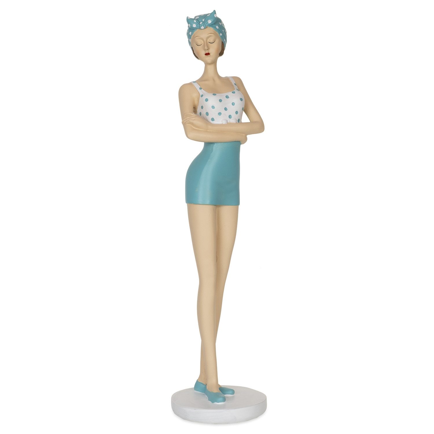 Moritz Dekofigur Dekofigur Dame im Badeanzug türkis, 33?cm hoch, Polyresin Фигурки Deko Geschenk Geometrische TierFigur Modern Skulptur