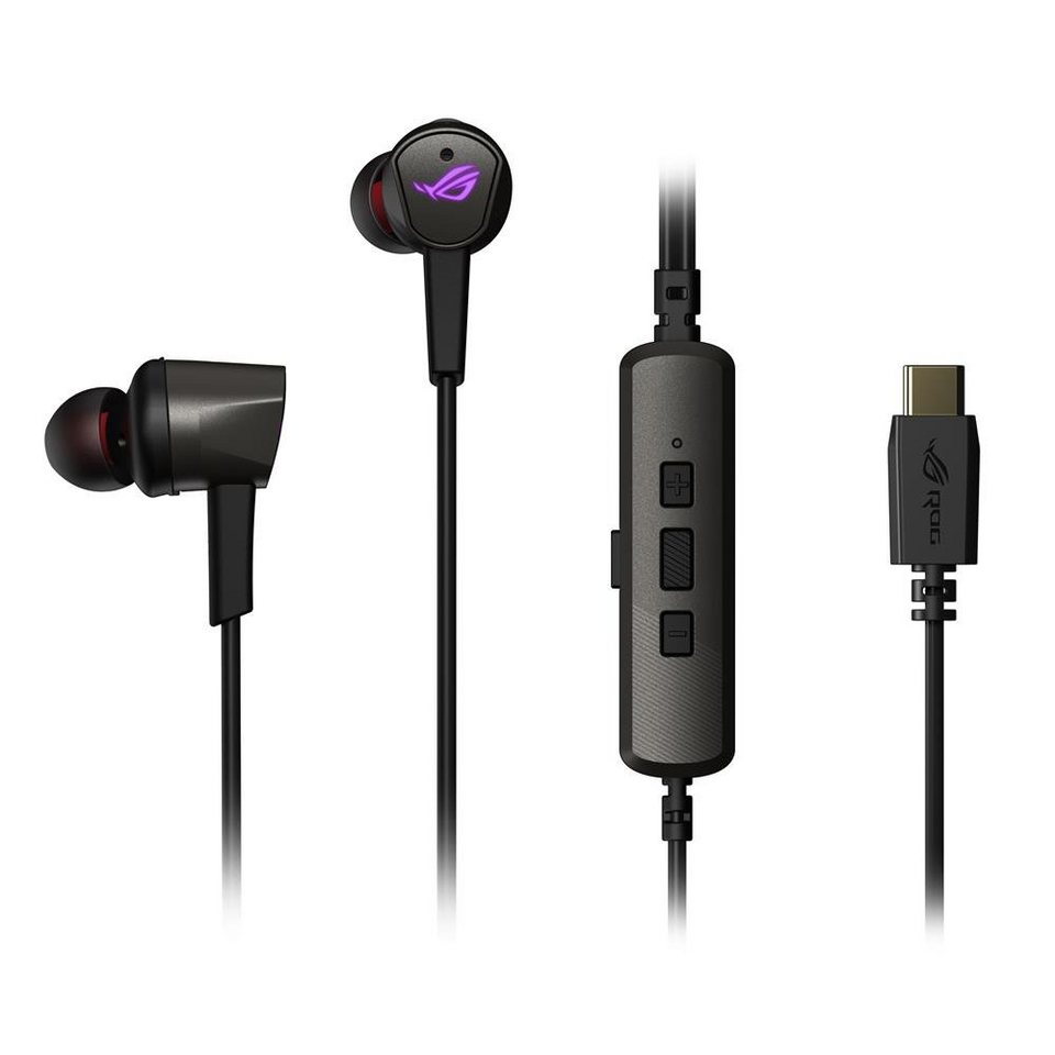 ANC, Cetra USB-C, In-Ear-Kopfhörer In-Ear-Gaming-Kopfhörer Asus II Cancelation, mit Notebooks, PCs, ROG (Active Noise LSR, Mobiltelefonen) kompatibel