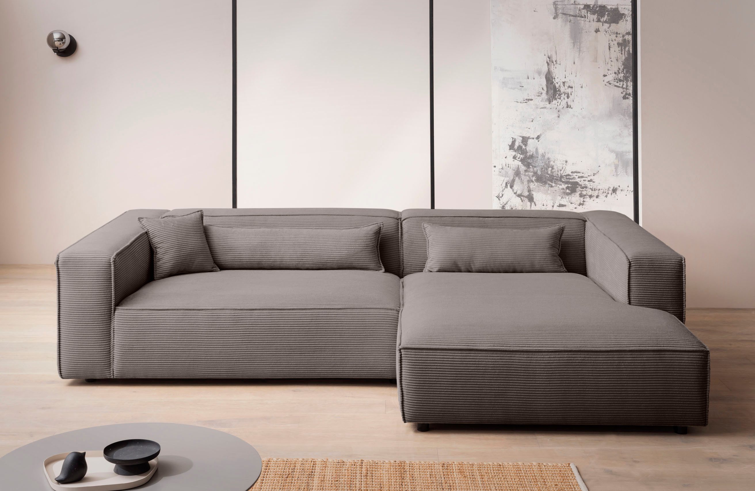 LeGer Home by Lena Gercke Ecksofa PIARA XXL, Big-Sofa, Cord, Leinenoptik o. günstig online kaufen
