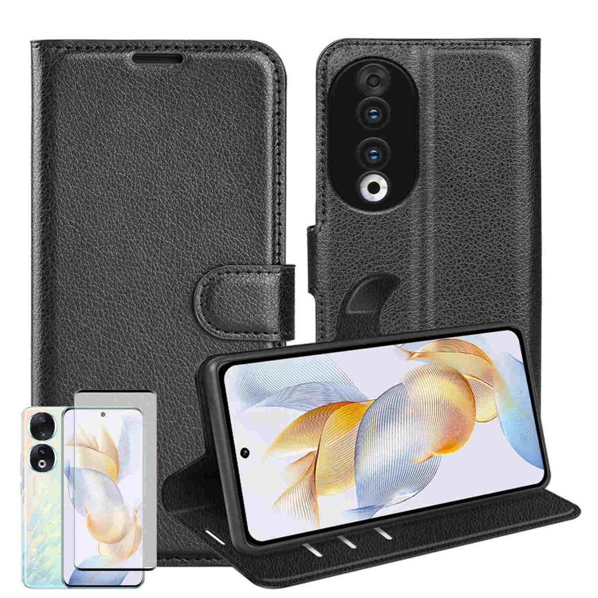 Wigento Handyhülle Für Honor 90 5G Handy Tasche Wallet Hülle Case Cover Etuis