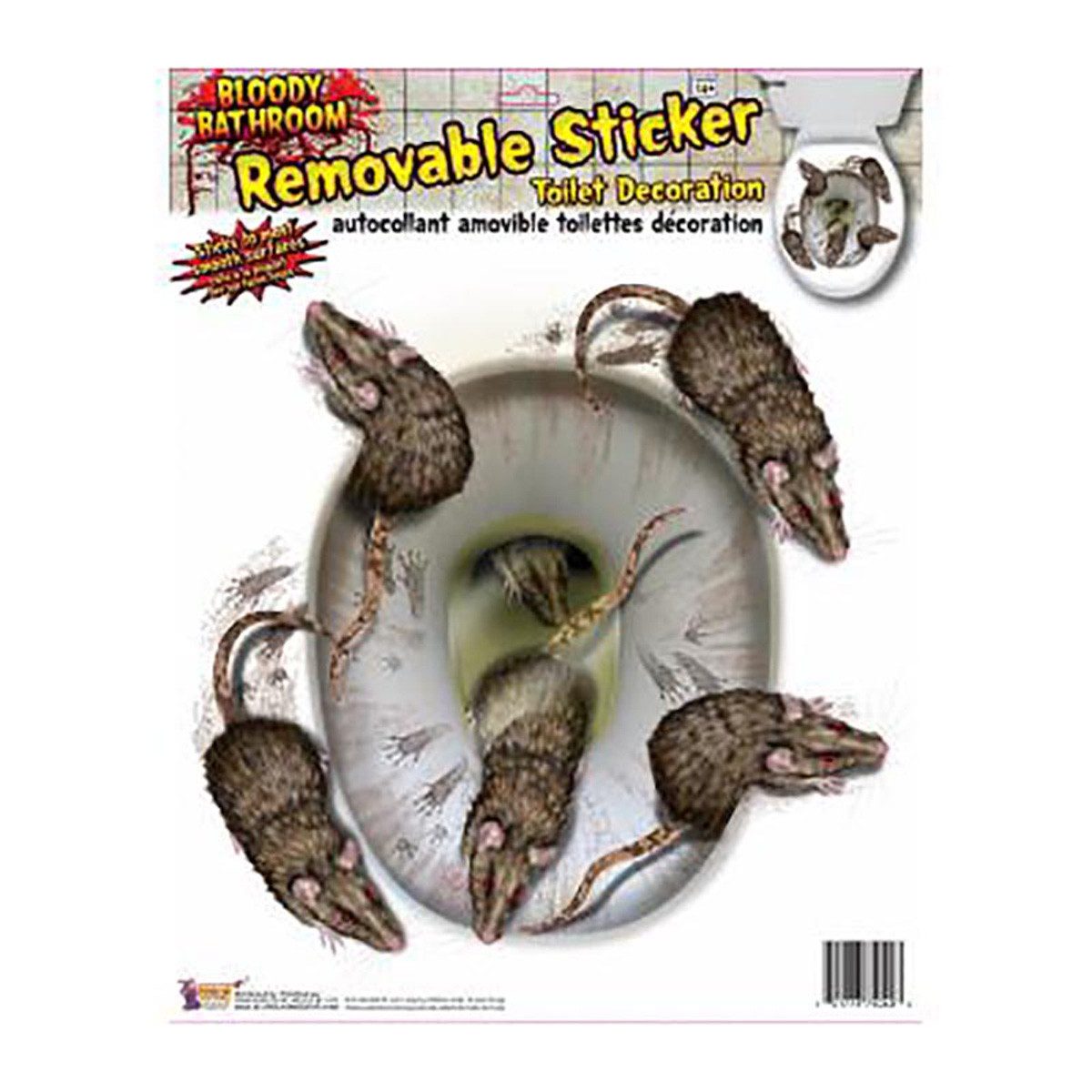 Rubies Niederlande b.v. Dekoobjekt Toilettenaufkleber Ratten gruselige Hall günstig online kaufen