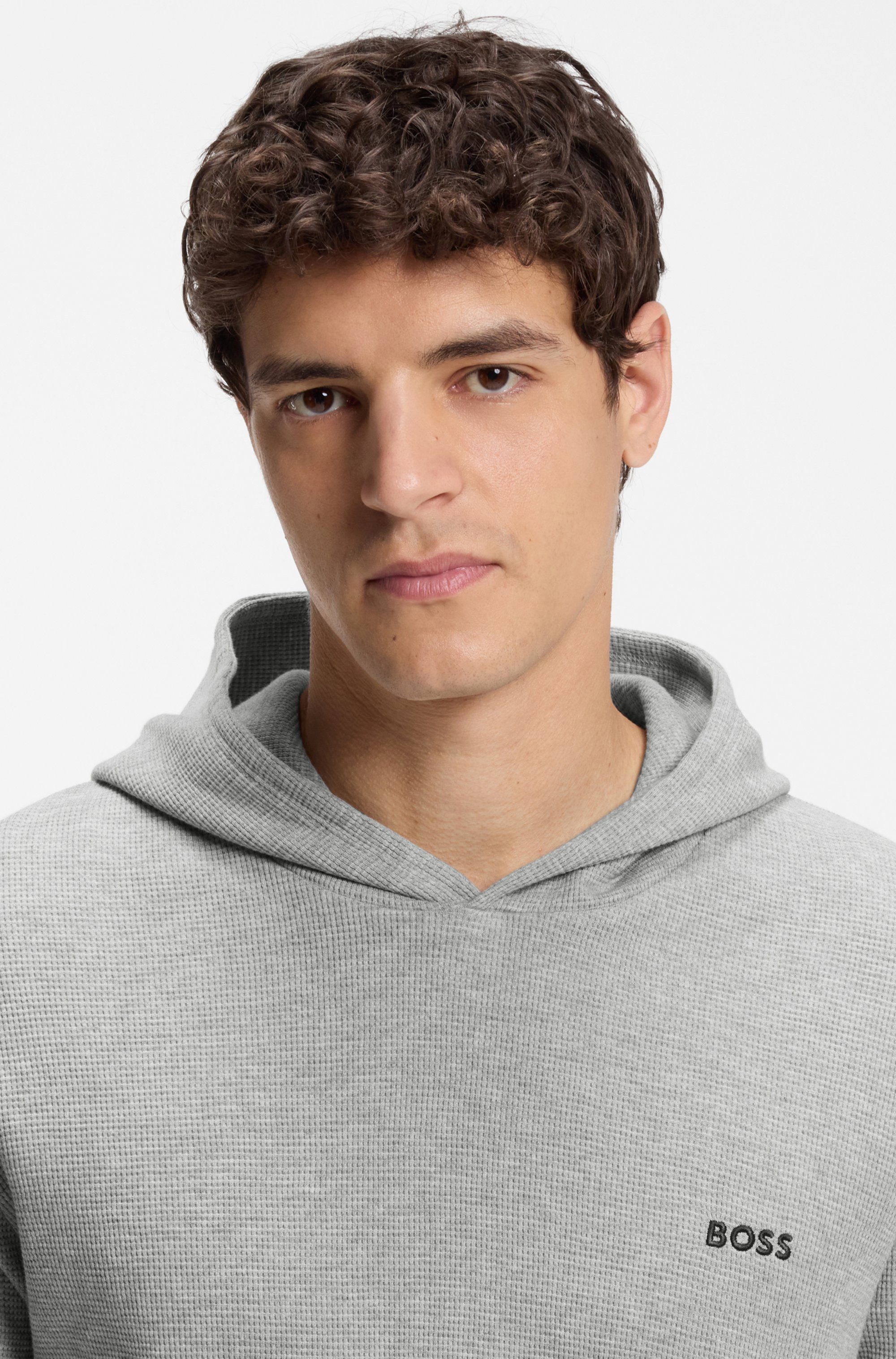 BOSS Hoodie Waffle LS-Shirt H
