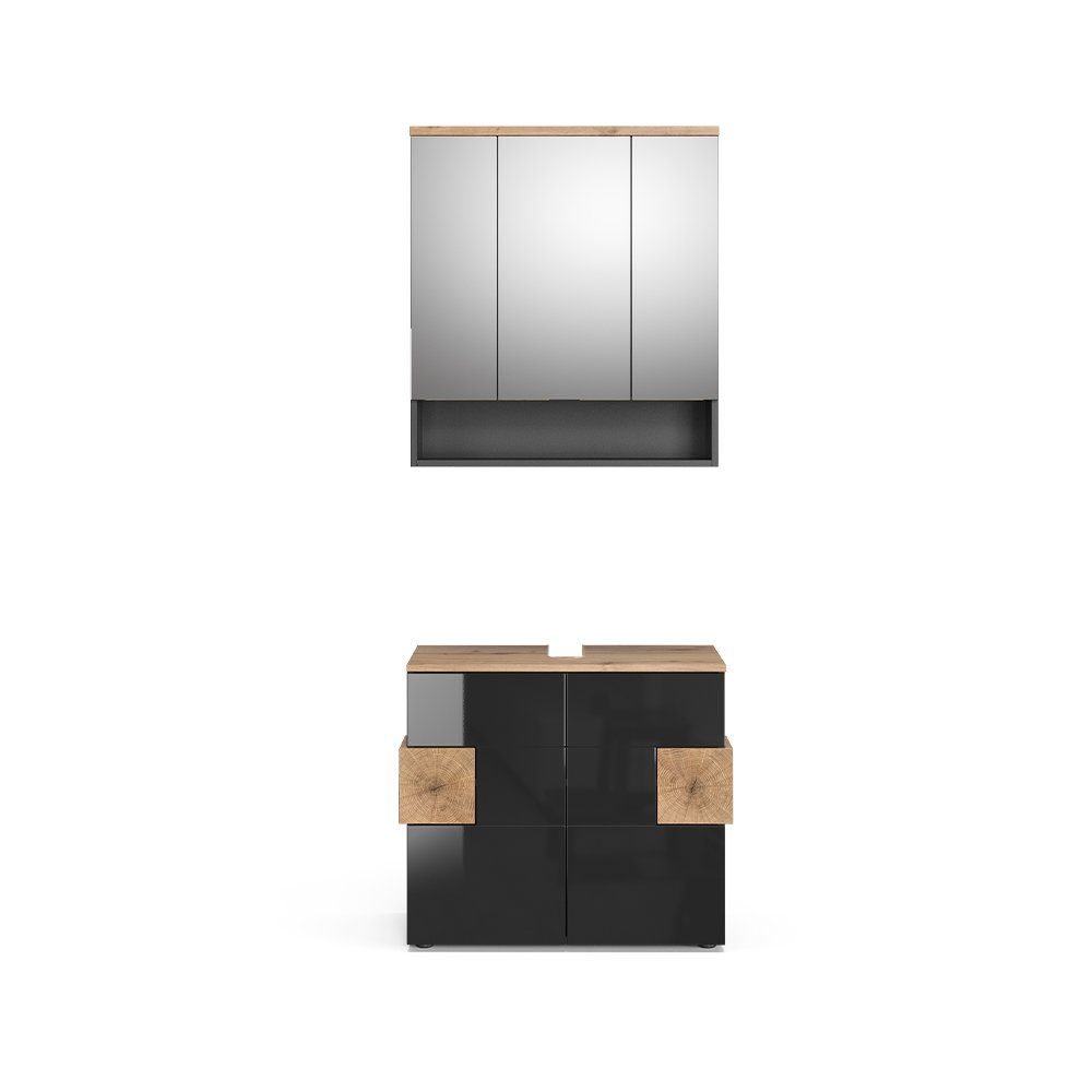 Vicco Badmöbel-Set Eden, Anthrazit/Artisan-Eiche, 2 Teile, günstig online kaufen