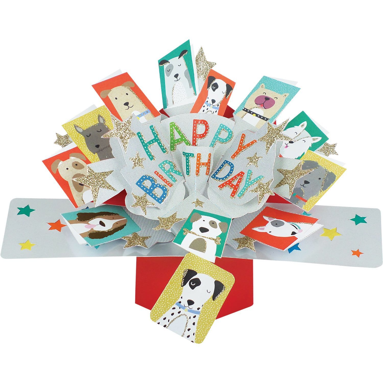 Second Nature Pop Ups Geburtstagskarte Grußkarte PopUp 'Happy Birthday Hunde'