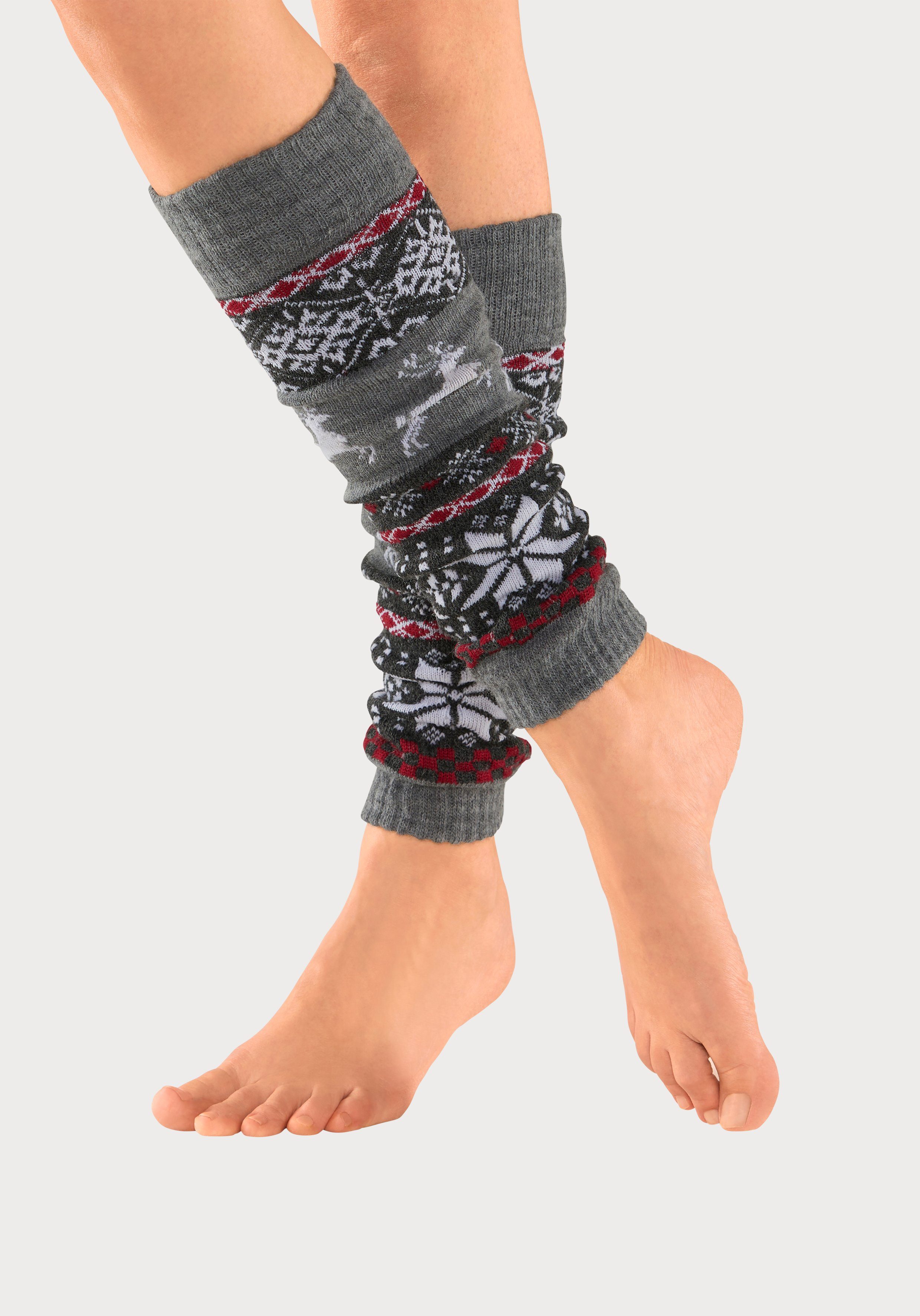 Lavana Beinstulpen (Packung) mit eingestrickten Motiven günstig online kaufen