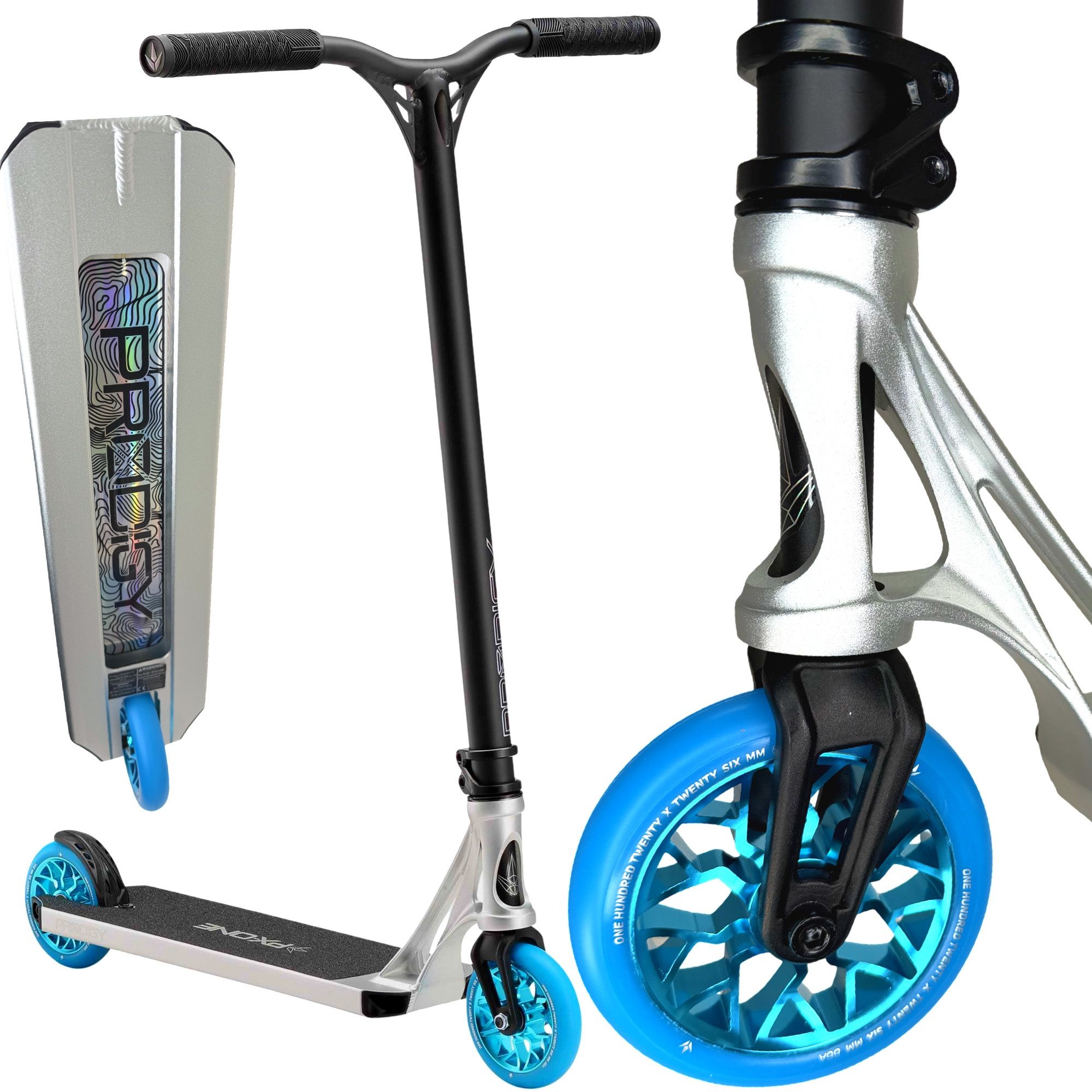 Stuntscooter Blunt Prodigy X One Complete Stunt-Scooter H=86cm Park Silber