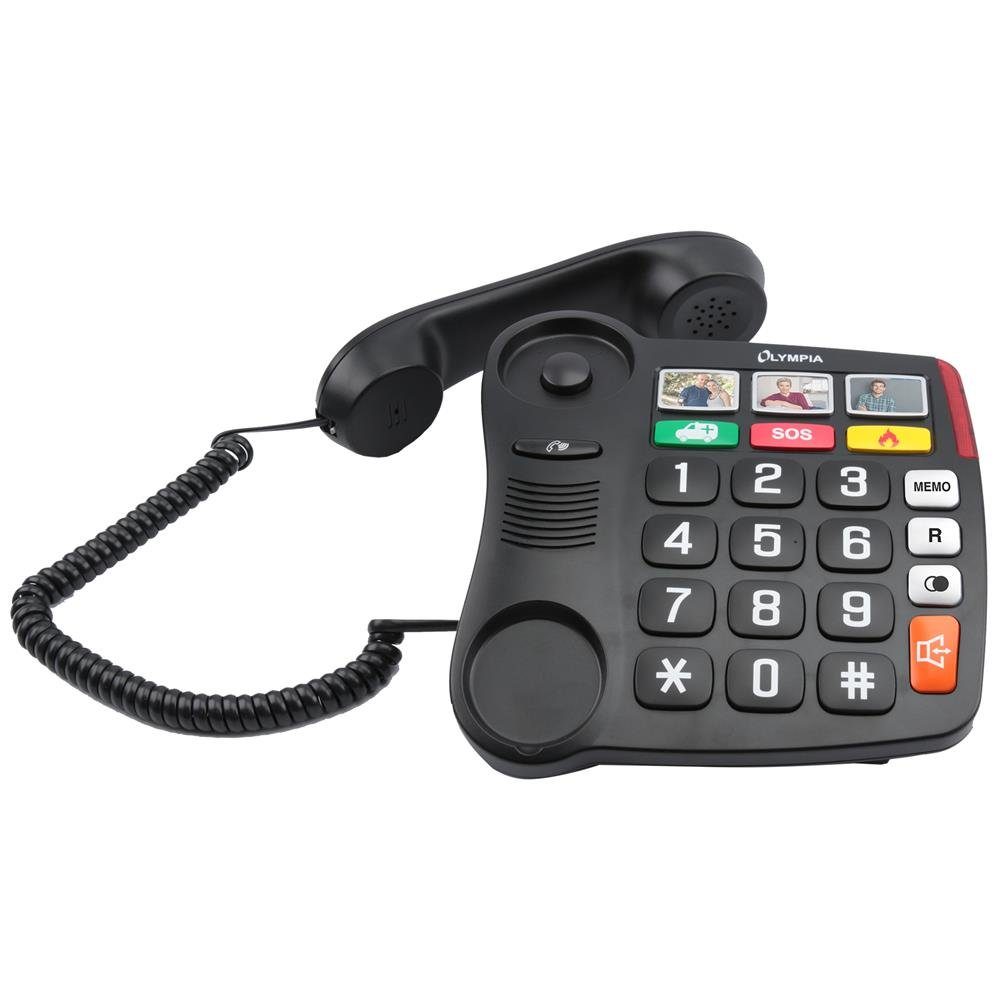 Seniorentelefon OFFICE Großtastentelefon (Festnetztelefon 4500 OLYMPIA große Senioren, Tasten) schurgebunden, für