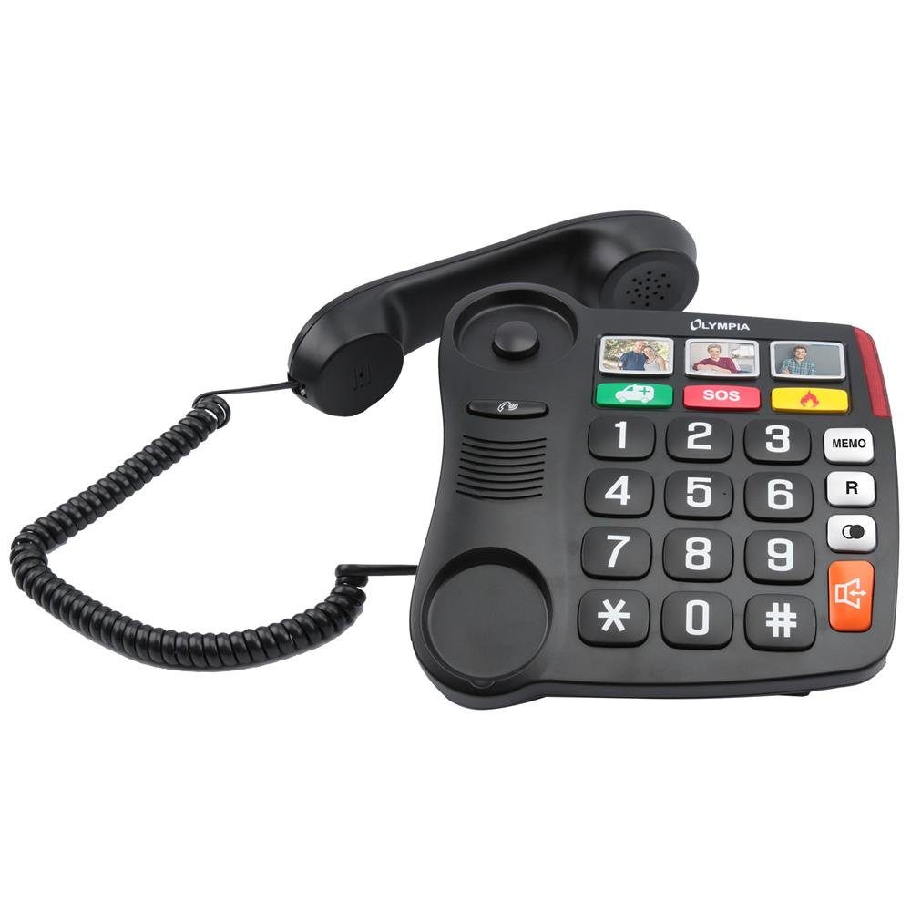 OLYMPIA OFFICE Großtastentelefon 4500 Seniorentelefon (Festnetztelefon für Senioren, schurgebunden, große Tasten)