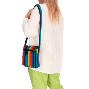 KUNST UND MAGIE Schultertasche Regenbogen Schultertasche Handtasche Tasche Damen Herren Rainbow Bunt