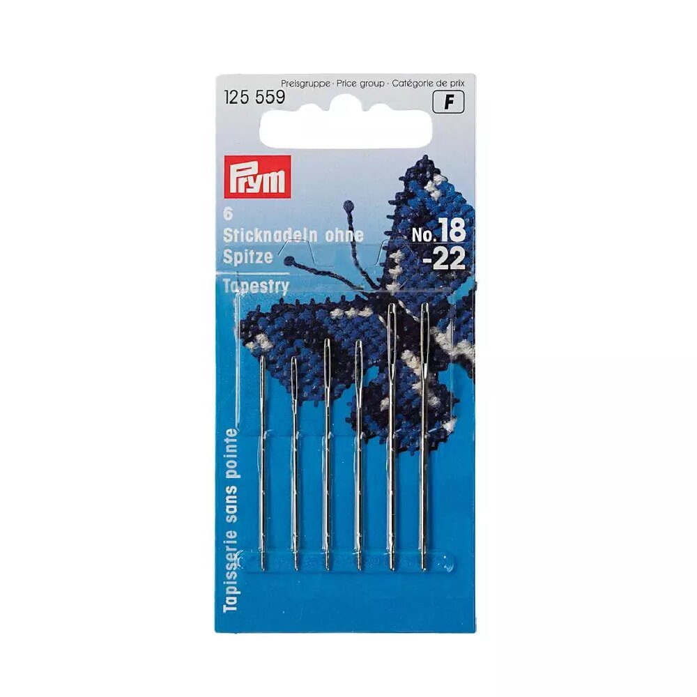 Prym Kreativset Prym Sticknadeln abgerundete Spitze Gr. 24, 0,80 x 37 mm silberfarbig, (embroidery kit)