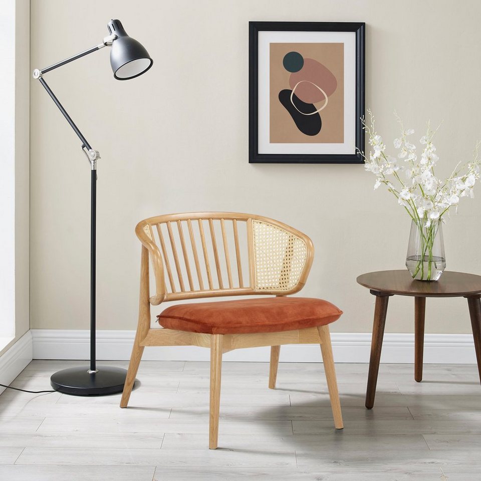 andas Armlehnstuhl »Orwik«, mit Rattan-Einsätzen in der Rückenlehne, Design by Morten Georgsen, Lounge chair