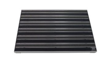 Fußmatte EMCO Eingangsmatte DIPLOMAT Gummi schwarz Bürsten grau 22mm + ALU Rahmen Schmutzfangmatte Fußabtreter Antirutschmatte, Emco, rechteckig, Höhe: 22 mm, für den Innen /- und Außenbereich