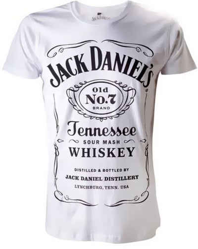 Jack Daniels Print-Shirt JACK DANIELS T-Shirt Weiß Tennessee Whiskey Shirt Gr. S M L XXXL Herren