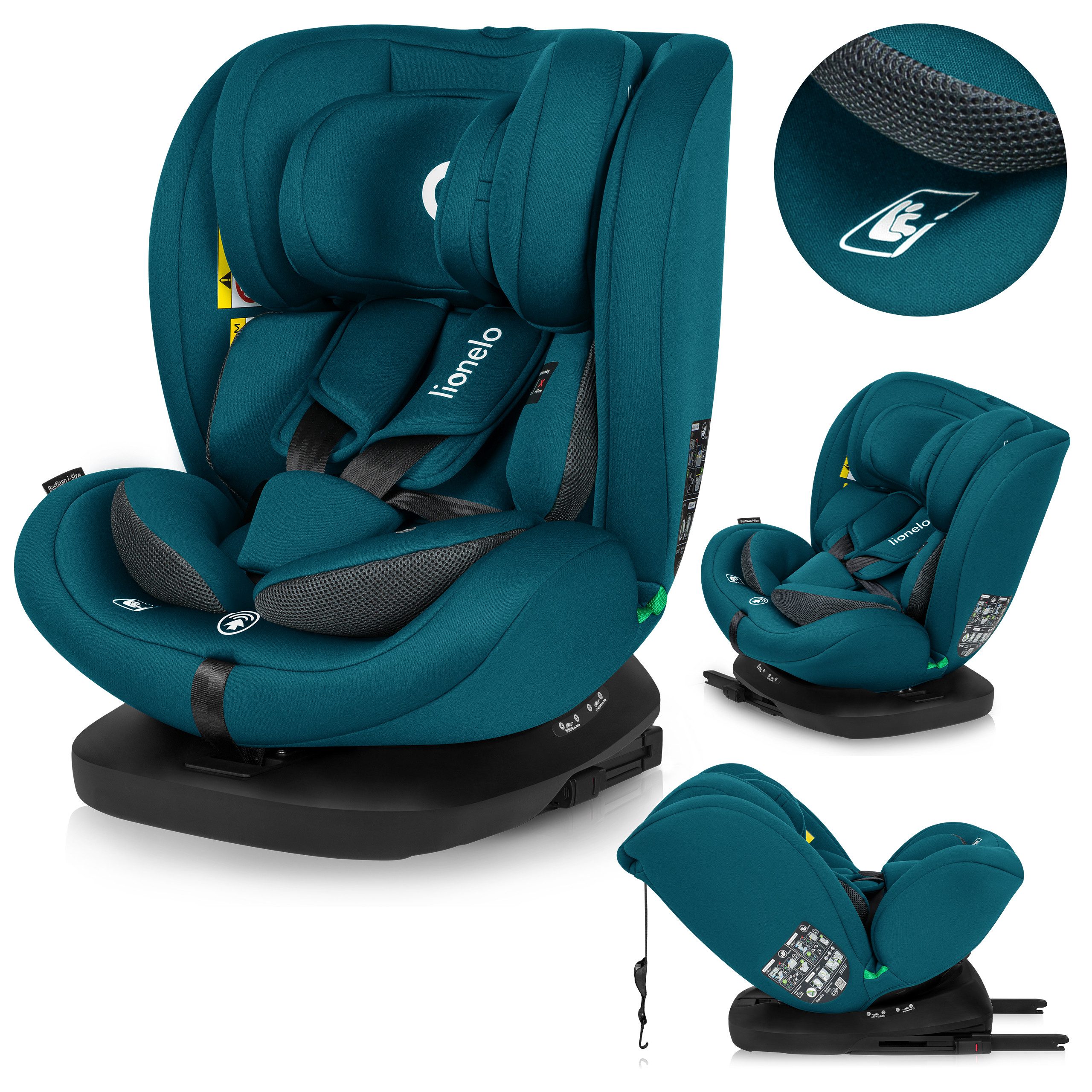 lionelo Autokindersitz BASTIAAN I-SIZE, ab: ab Geburt, bis: bis 12 Jahre, ab: 40,00 cm, bis: 150,00 cm, (Set), i-Size / 0-36 kg / Isofix + Top Tether