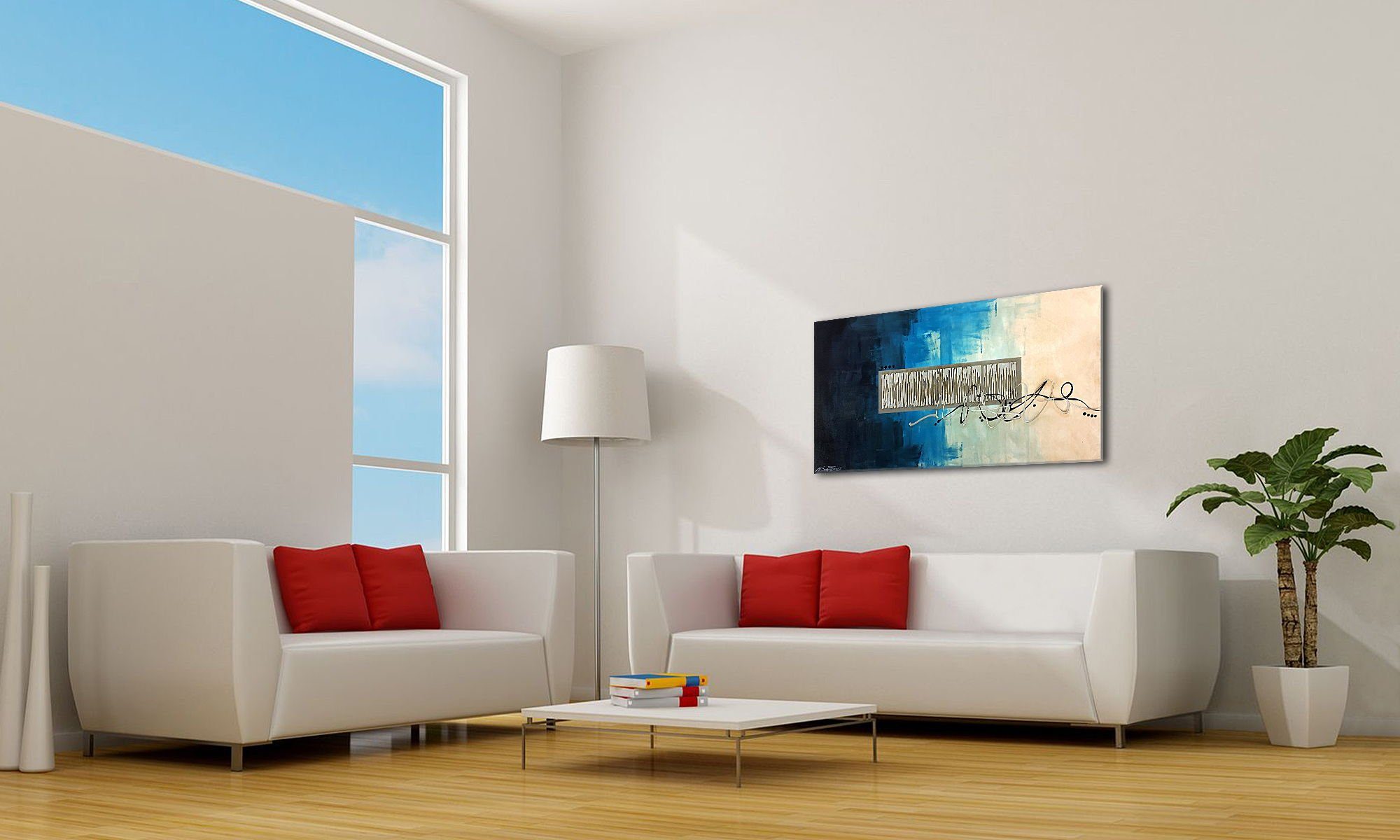 WandbilderXXL Gemälde Metallic Beauty 120 x 60 cm, Abstraktes Gemälde, handgemaltes Unikat