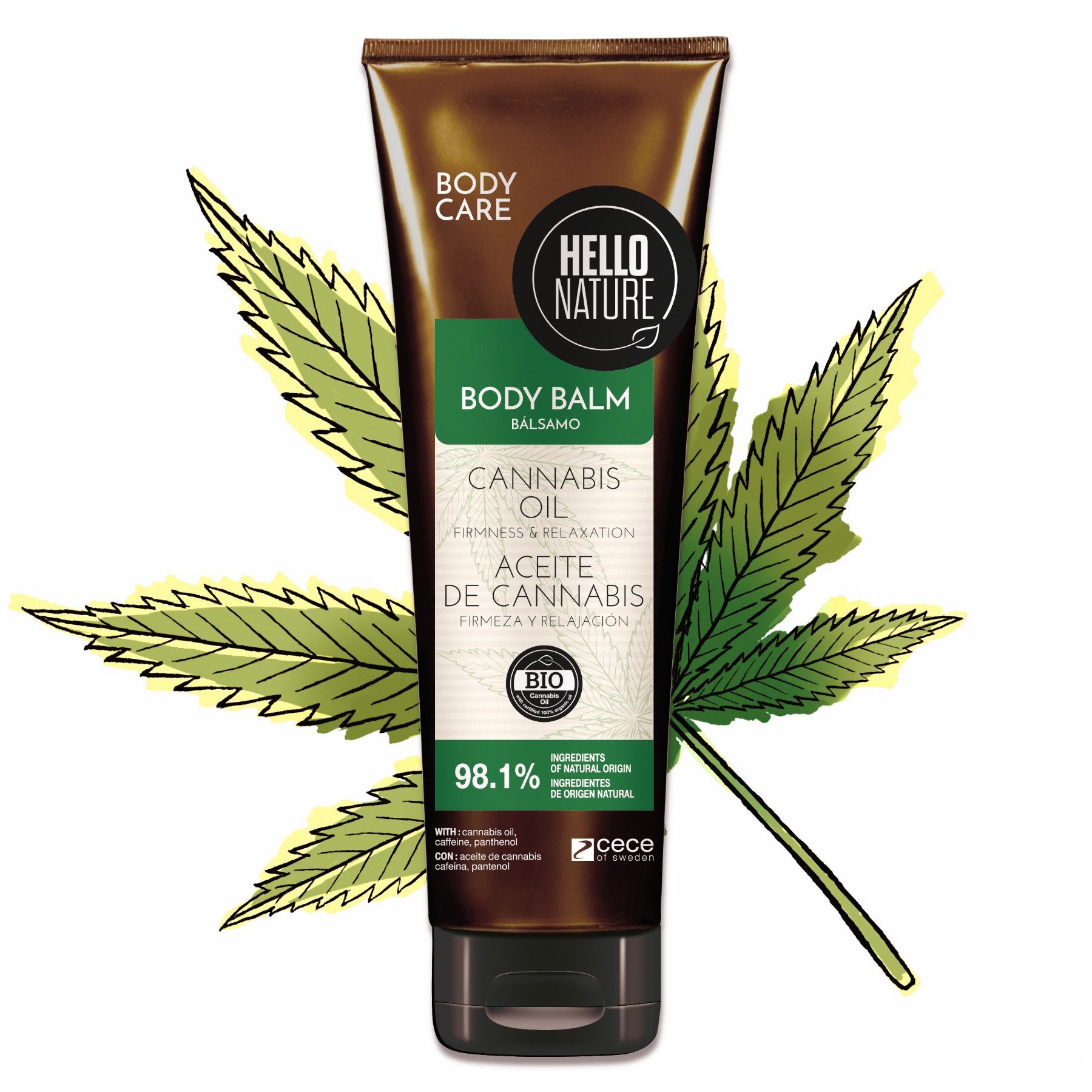 P-Beauty Cosmetic Accessories Körperbalsam Hello Nature Body Balm Körper Balsam Feuchtigkeitspflege Hanf Cannabis, 1-tlg., Körperpflege, Hautpflege, Hanföl, Balsam