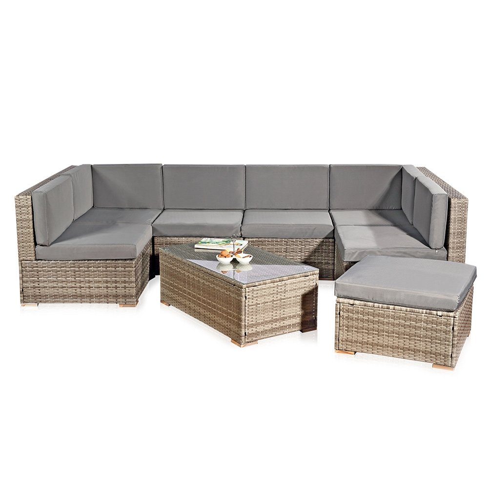 Feel2Home Garten-Essgruppe Gartensitzgruppe Terrassenmöbel Polyrattan Loung günstig online kaufen