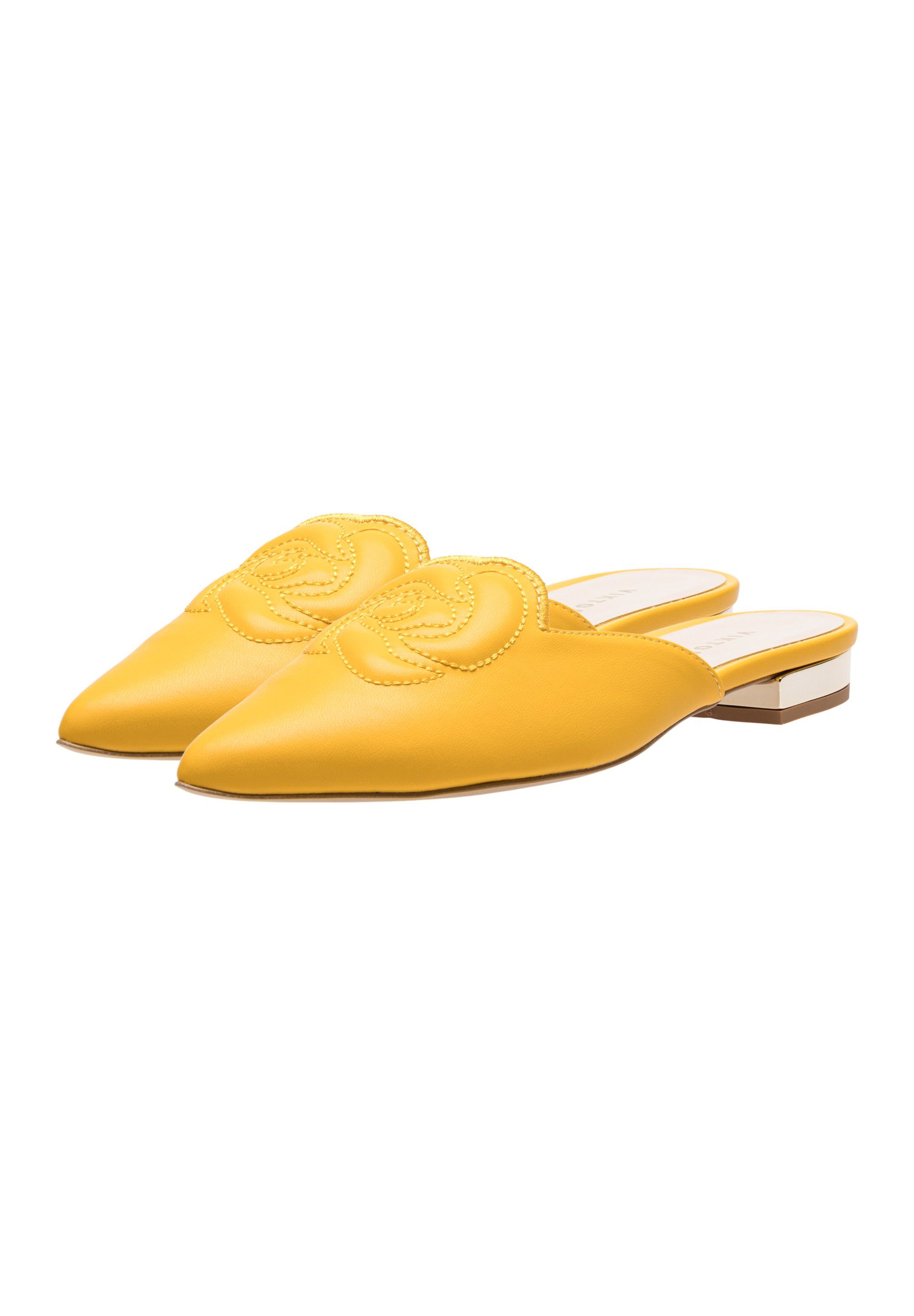 FLAT yellow Pantolette ginger Vegan, 3D ROSE VIKTORIA MOSER Nachhaltig