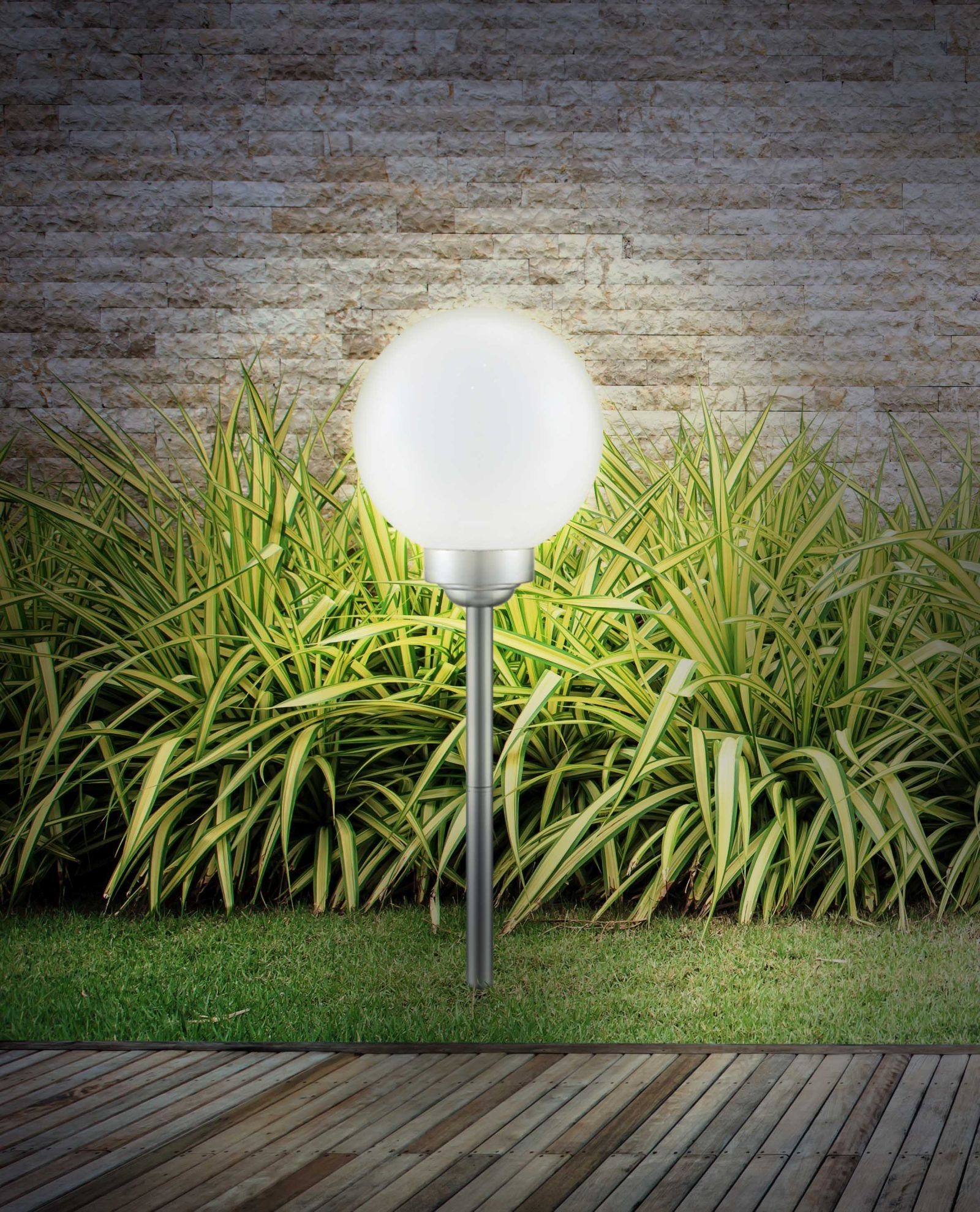 Globo LED Solarleuchte GLOBO Solarleuchte Garten Kugel 20 cm Solarlampe Außen Außenleuchte