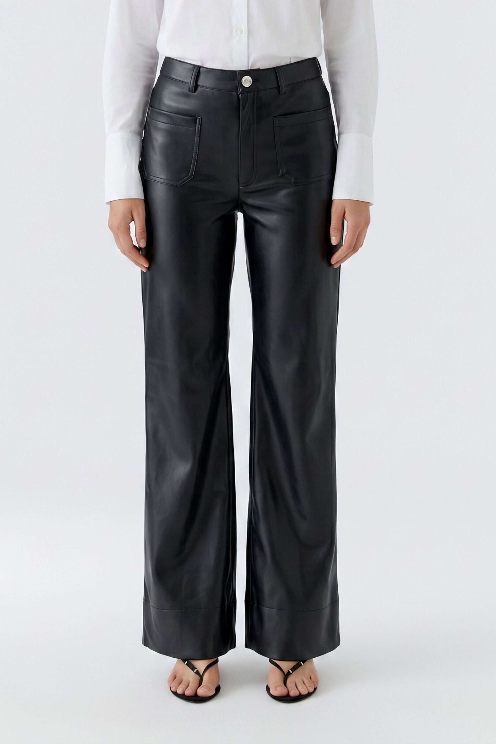 Oui Lederhose Flared Fit