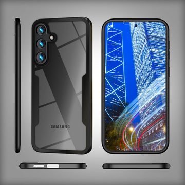 Nalia Smartphone-Hülle Samsung Galaxy S24 Plus, Klare 360 Grad Hülle / Hybrid Case / Fallschutz Rahmen / Rundumschutz