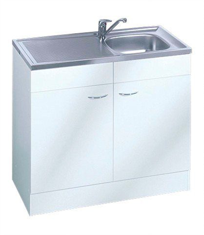 Held Möbel Spülenschrank 100x85x50 Cm - 1 Tür, 2 Auszüge, Mit Spülbecken