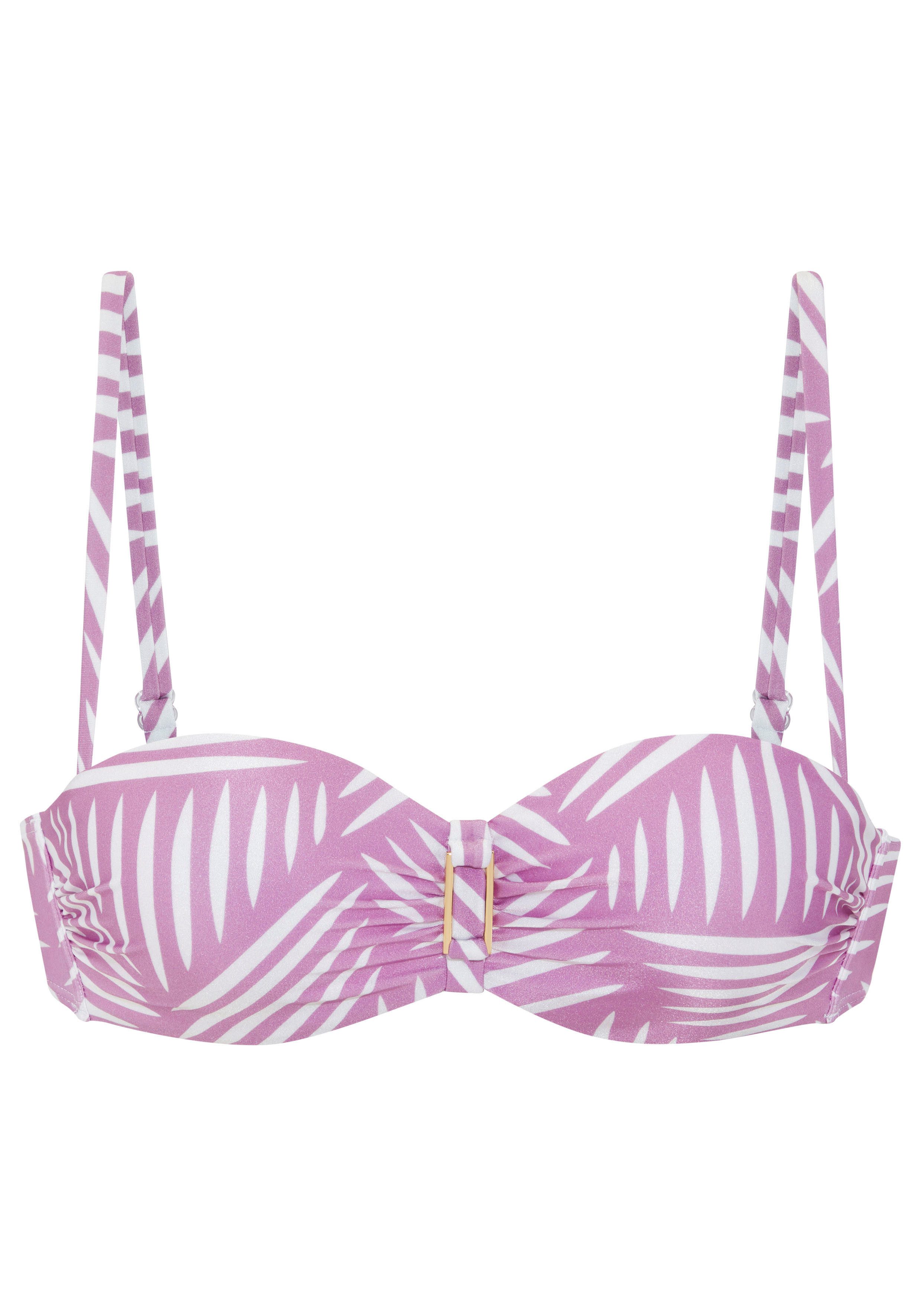 LASCANA Bügel-Bandeau-Bikini-Top Liv, Mit goldfarbener Schnalle
