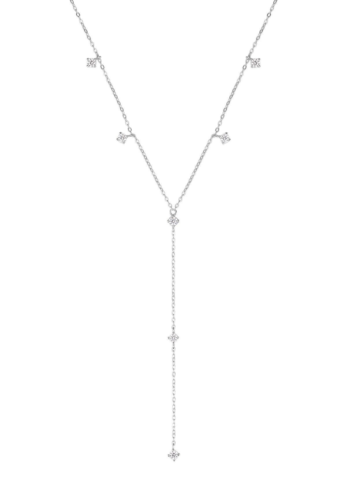 Hey Happiness Silberkette Y-Kette Kristalle hängend, 18K vergoldet, Damenke günstig online kaufen