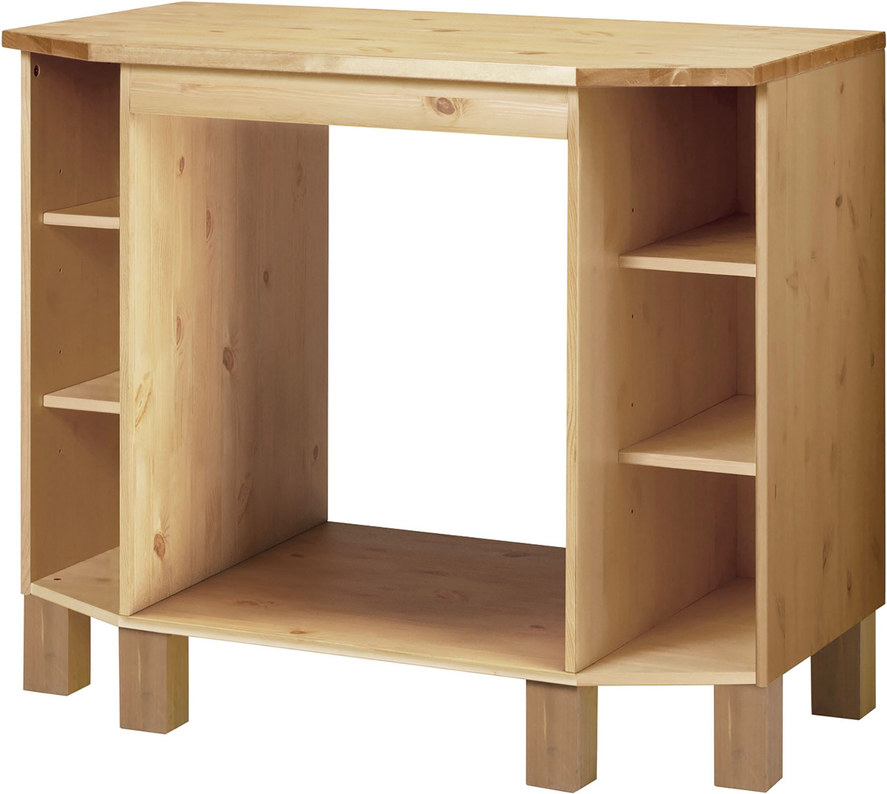 Home affaire Herdumbauschrank Oslo 100 cm breit, in 2 Tiefen, massiver Kiefer, mit 23 mm Arbeitsplatte