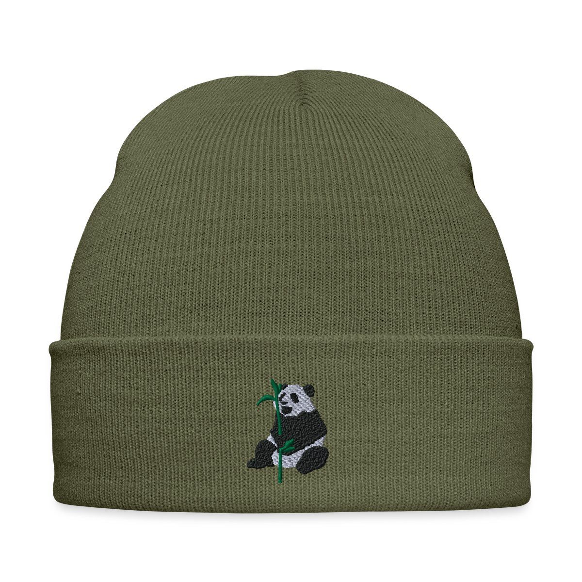 Beanie Pandabär Mit Bambus Stickerei Bestickte Wintermütze