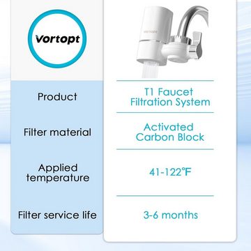 Daskoo Wasserhahnfilter Wasserhahn Wasserfilter, NSF-zertifizierter Leitungswasserfilter, ACF-Filtrationssystem, langlebiger Wasserreiniger für die Küche