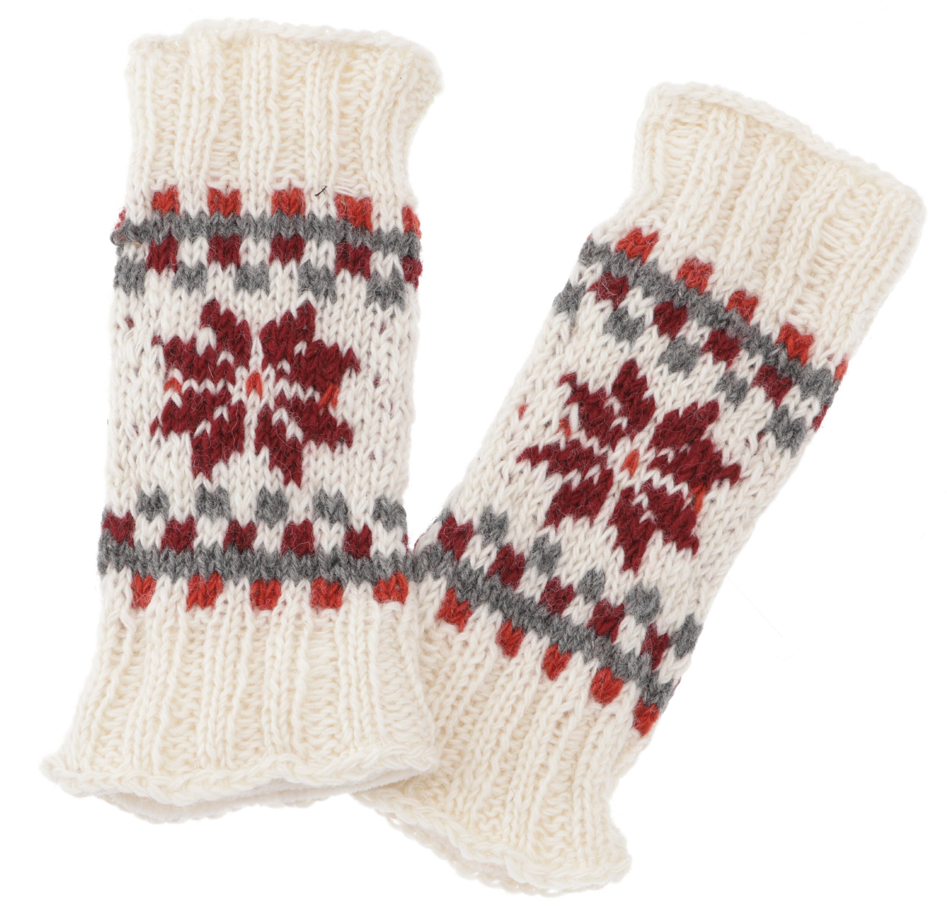 Haussocken Handgestrickte Wollstulpen aus Nepal,..
