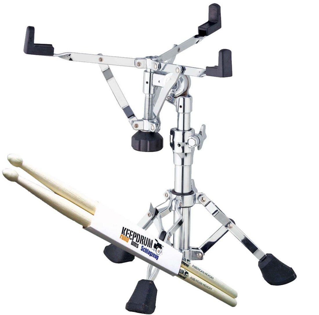 Schlagzeug Tama Snare-Ständer HS80LOW mit Schlagzeugstöcken