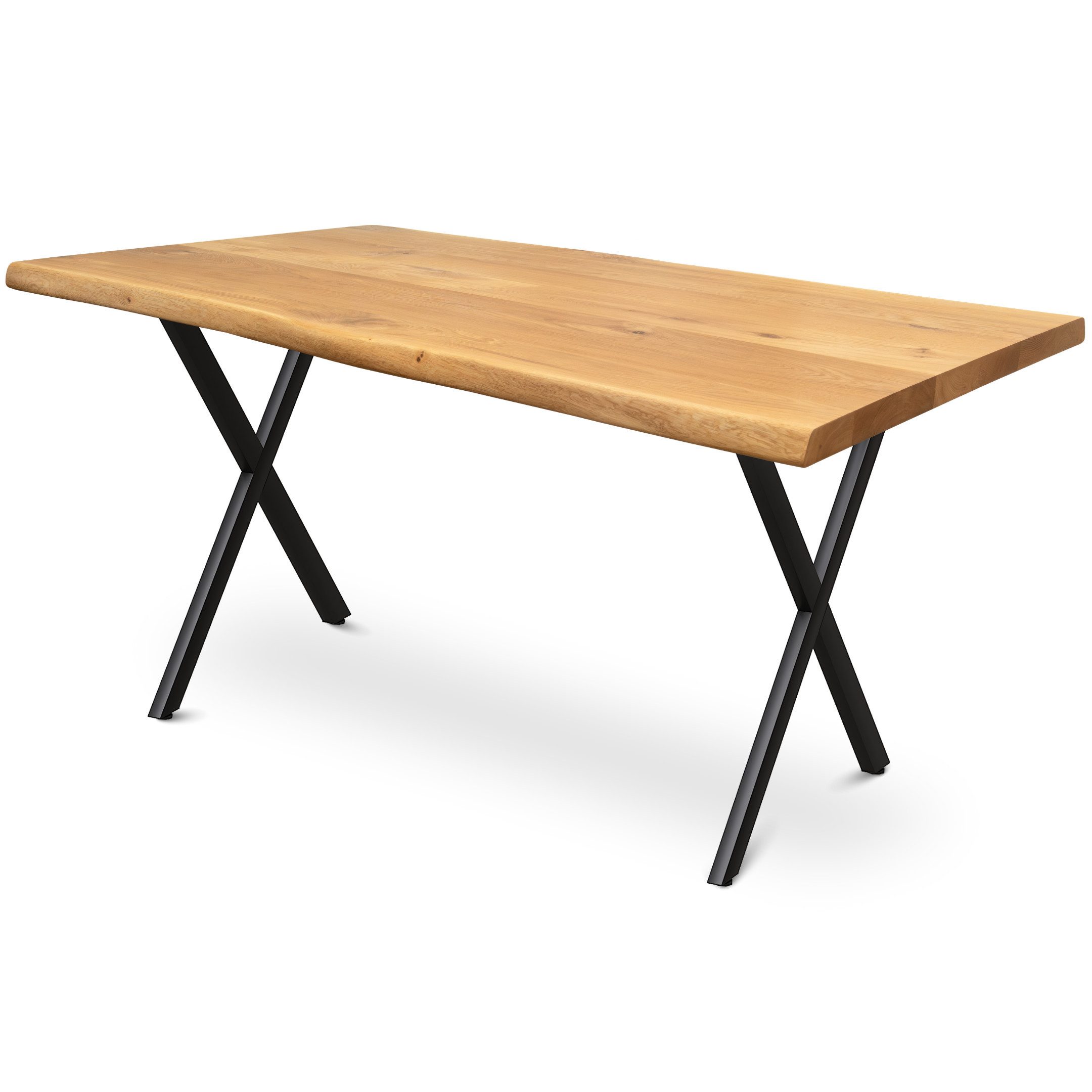 holz4home® Esstisch Massivholztisch aus Eiche I Küchentisch aus Echtholz, Kompletter Tisch (Tischplatte & Gestell), 4 cm dickes Massivholz
