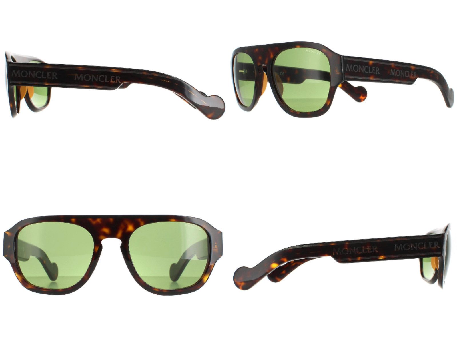 MONCLER Sonnenbrille Herren Sonnenbrille ML0096 – Havanna mit grünen Gläsern (2-St)