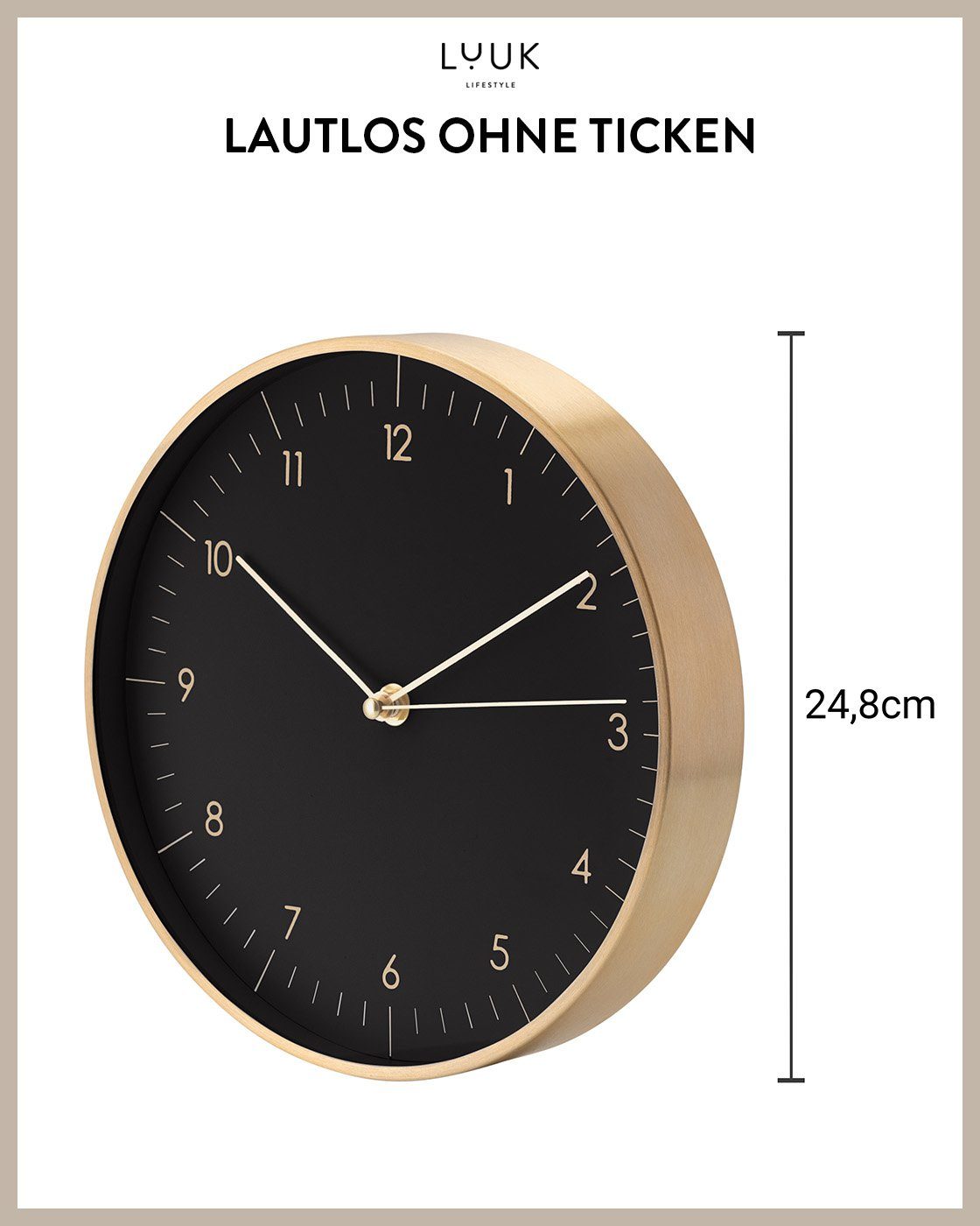 LUUK LIFESTYLE Wanduhr Helsinki (lautlos und ohne Ticken, modernes & skandi günstig online kaufen