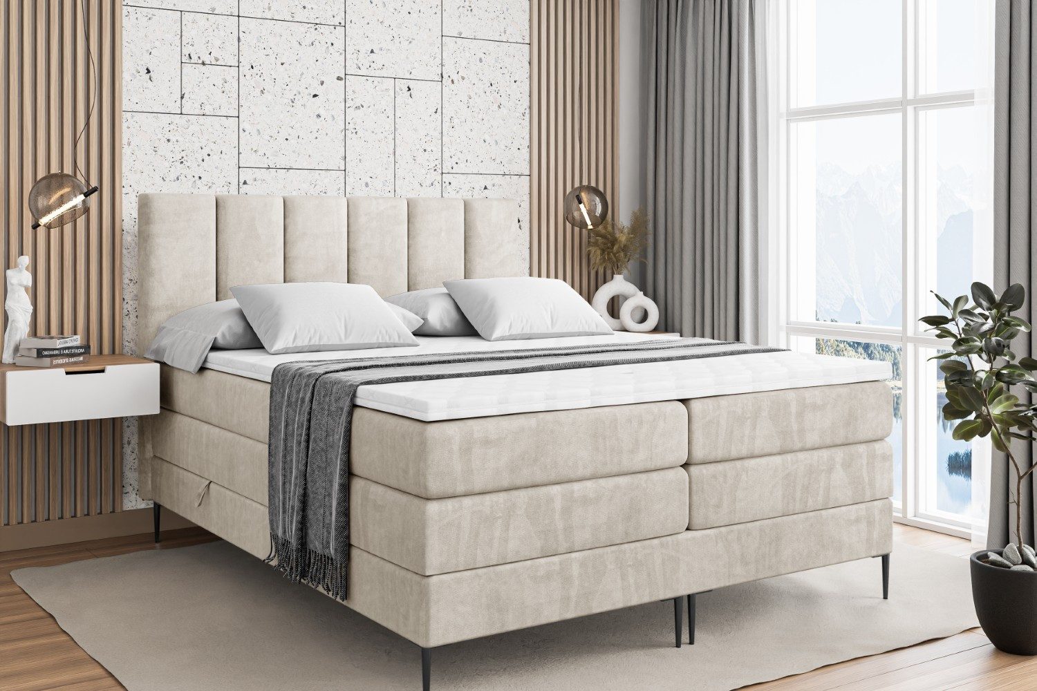 ALTDECOR Boxspringbett BOXI1-F KING (Multipocket-Matratze H4, günstig online kaufen