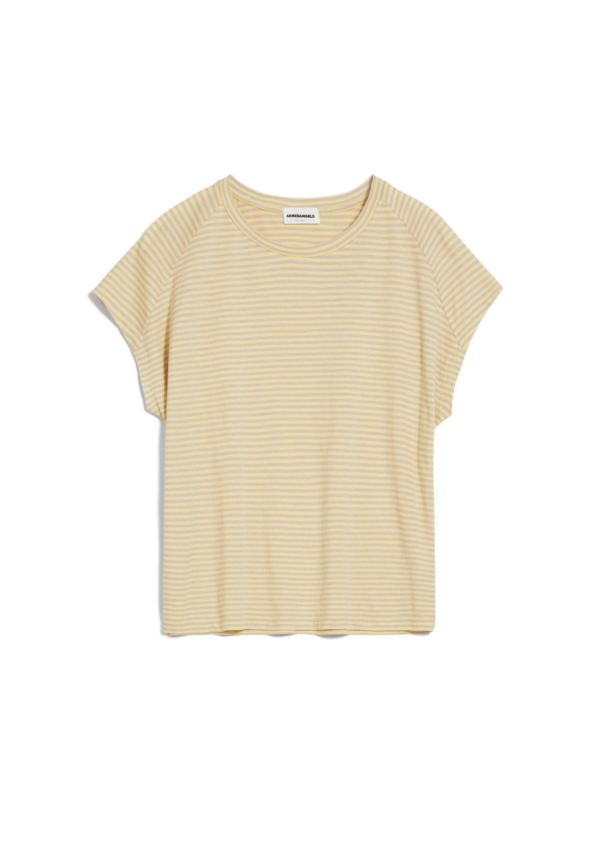 Armedangels T-Shirt ONELIAA straw-light Details STRIPES Keine Damen (1-tlg) desert LOVELY
