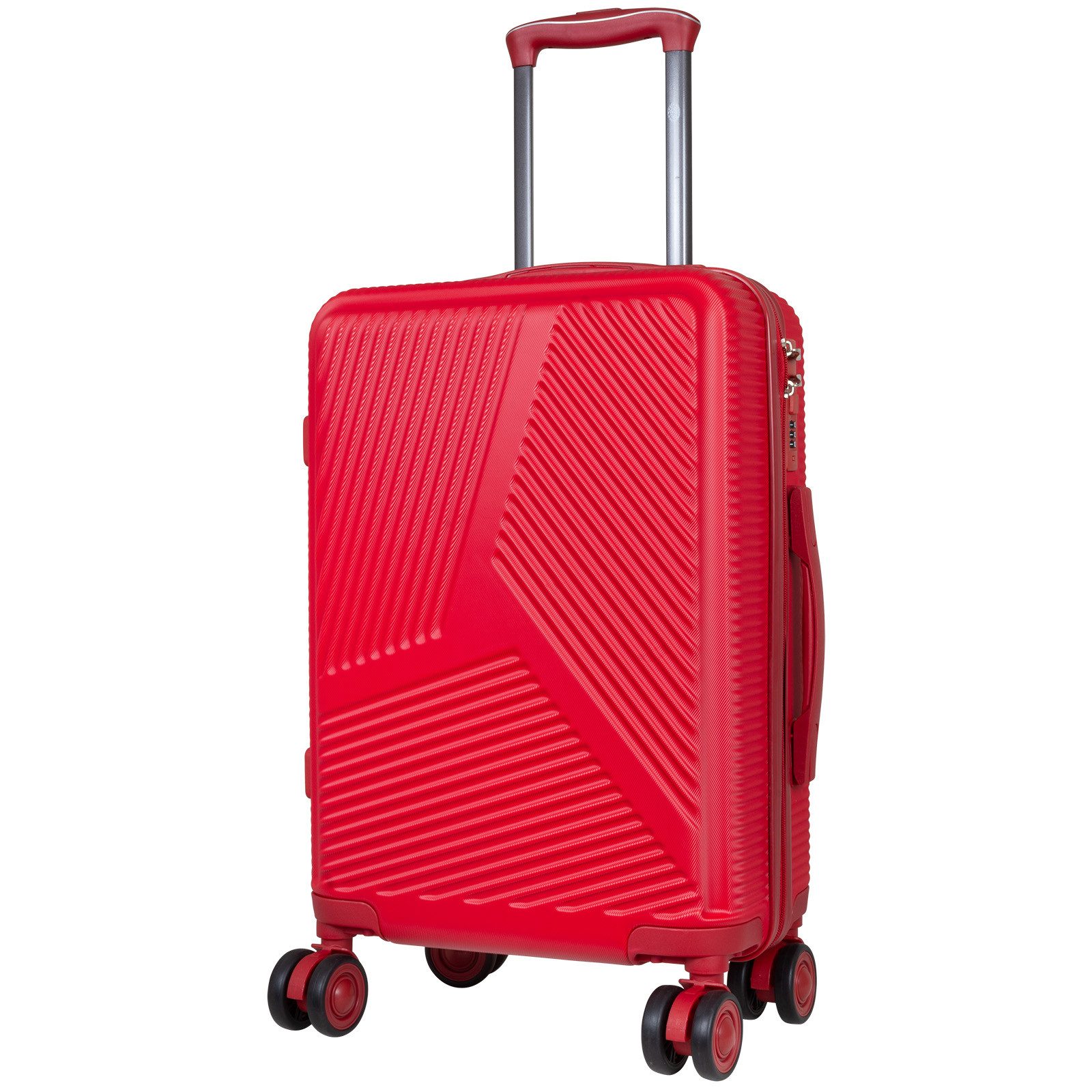 Trendyshop365 Hartschalen-Trolley Alcudia, 4 Farben, 3 Größen, Reisekoffer mit, 4 Rollen, Zwillingsrollen, Zahlenschloss, robust und leicht